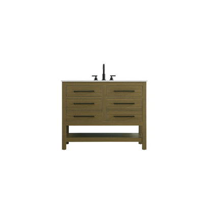 42 inch Single Bathroom Vanity in Chestnut Brown