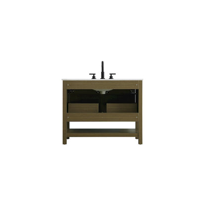 42 inch Single Bathroom Vanity in Chestnut Brown