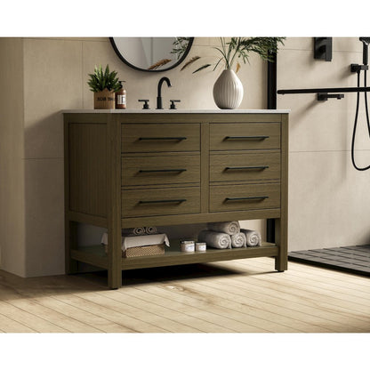 42 inch Single Bathroom Vanity in Chestnut Brown
