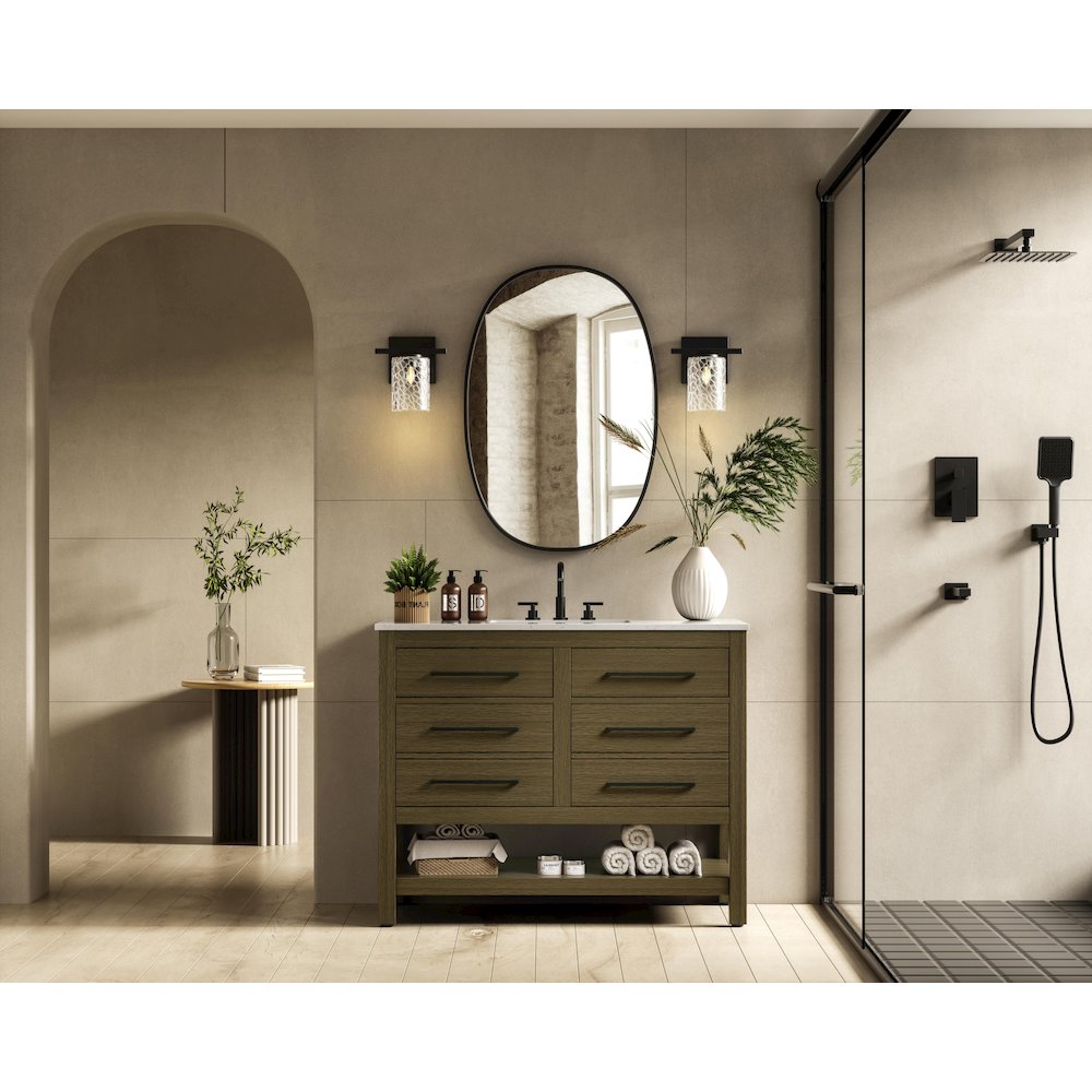 42 inch Single Bathroom Vanity in Chestnut Brown