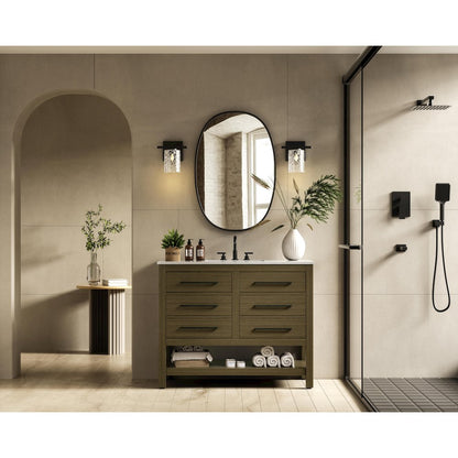 42 inch Single Bathroom Vanity in Chestnut Brown