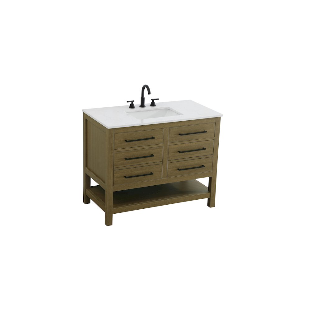 42 inch Single Bathroom Vanity in Chestnut Brown