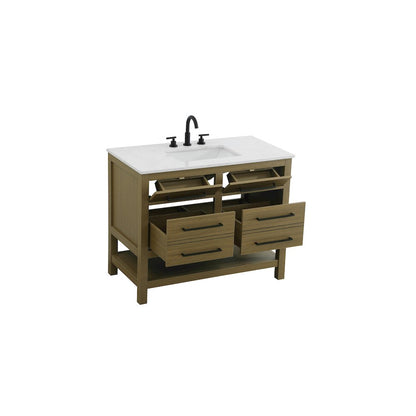 42 inch Single Bathroom Vanity in Chestnut Brown