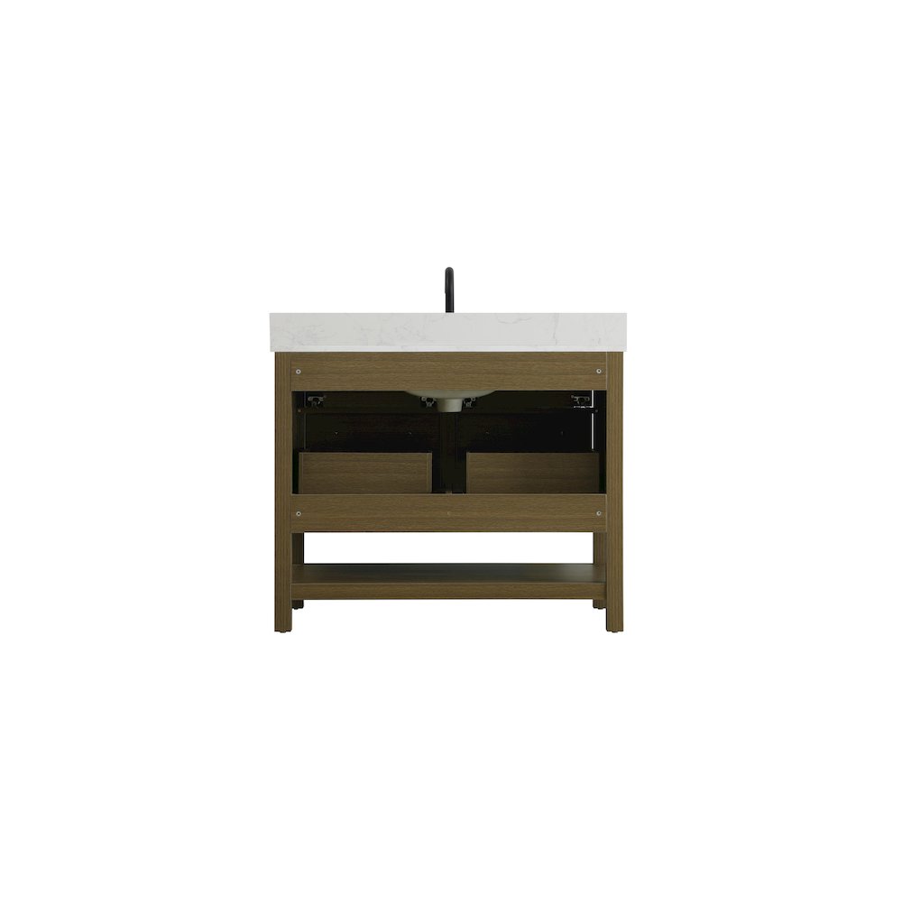 42 inch Single Bathroom Vanity in Chestnut Brown with backsplash