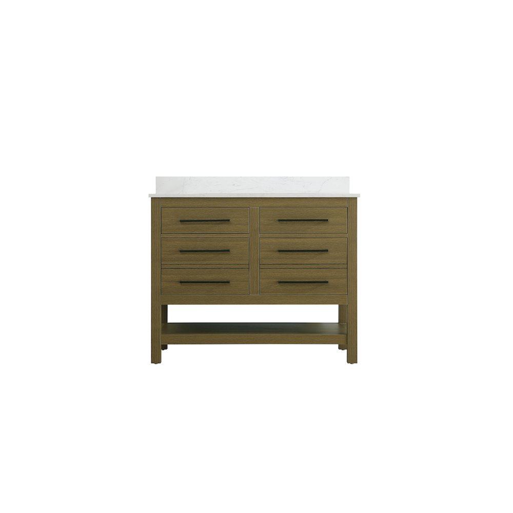 42 inch Single Bathroom Vanity in Chestnut Brown with backsplash