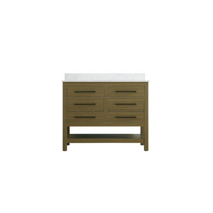 42 inch Single Bathroom Vanity in Chestnut Brown with backsplash
