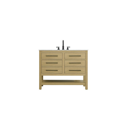 42  inch Single Bathroom Vanity in Honey Brown