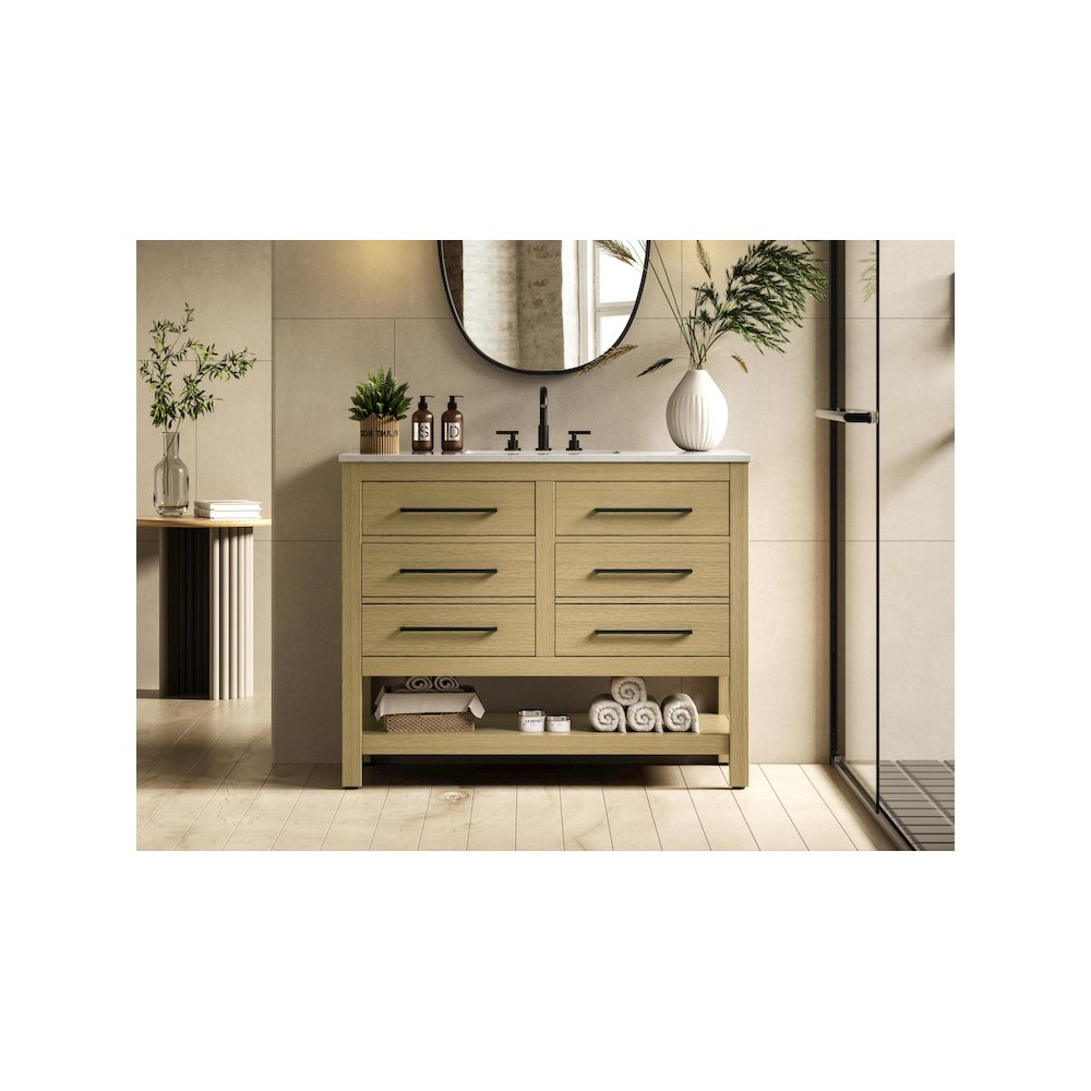 42  inch Single Bathroom Vanity in Honey Brown