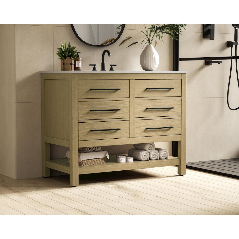 42  inch Single Bathroom Vanity in Honey Brown