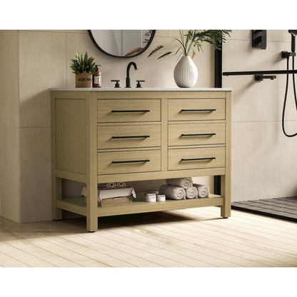 42  inch Single Bathroom Vanity in Honey Brown