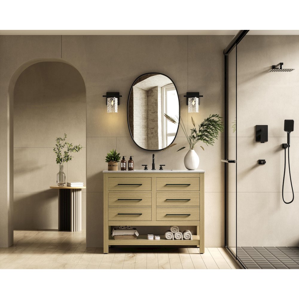 42  inch Single Bathroom Vanity in Honey Brown