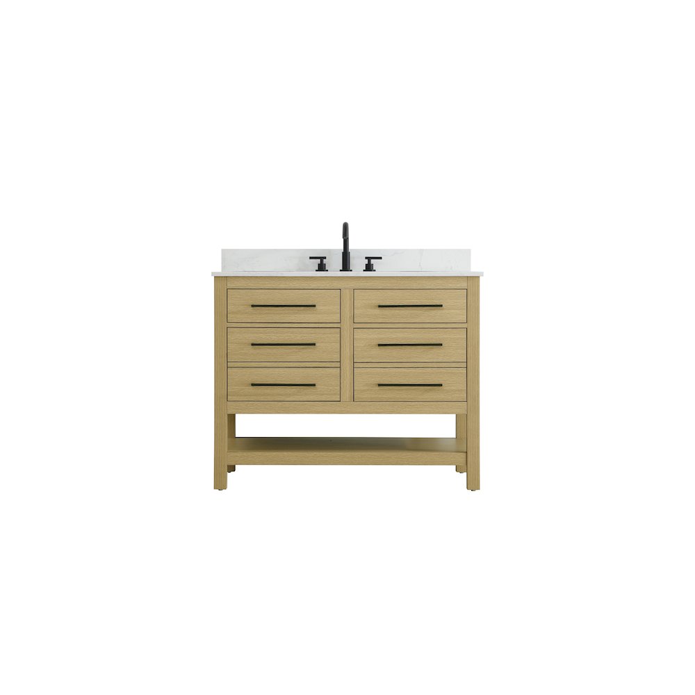 42  inch Single Bathroom Vanity in Honey Brown with backsplash