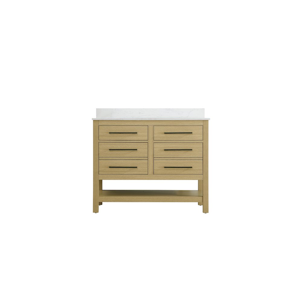 42  inch Single Bathroom Vanity in Honey Brown with backsplash