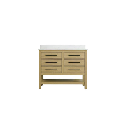 42  inch Single Bathroom Vanity in Honey Brown with backsplash