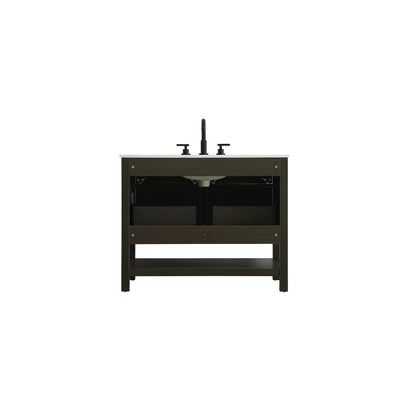 42 inch Single Bathroom Vanity in Mocha Brown