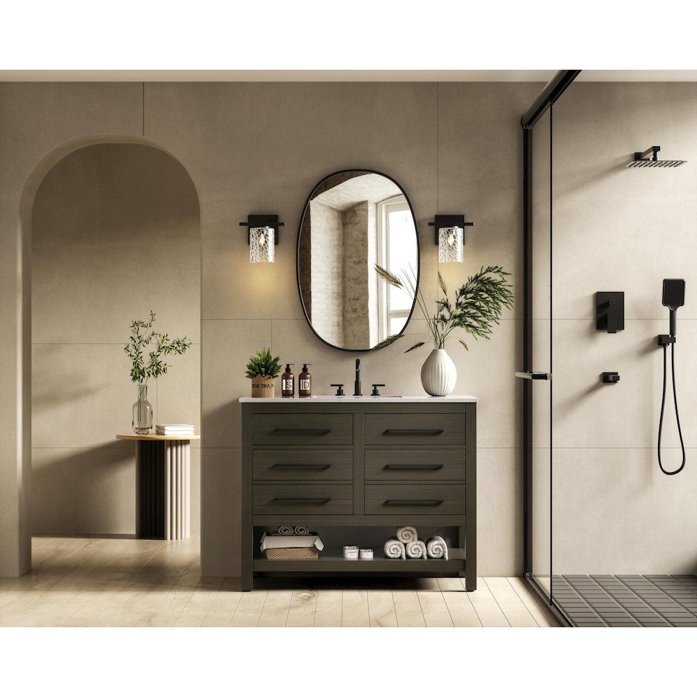 42 inch Single Bathroom Vanity in Mocha Brown