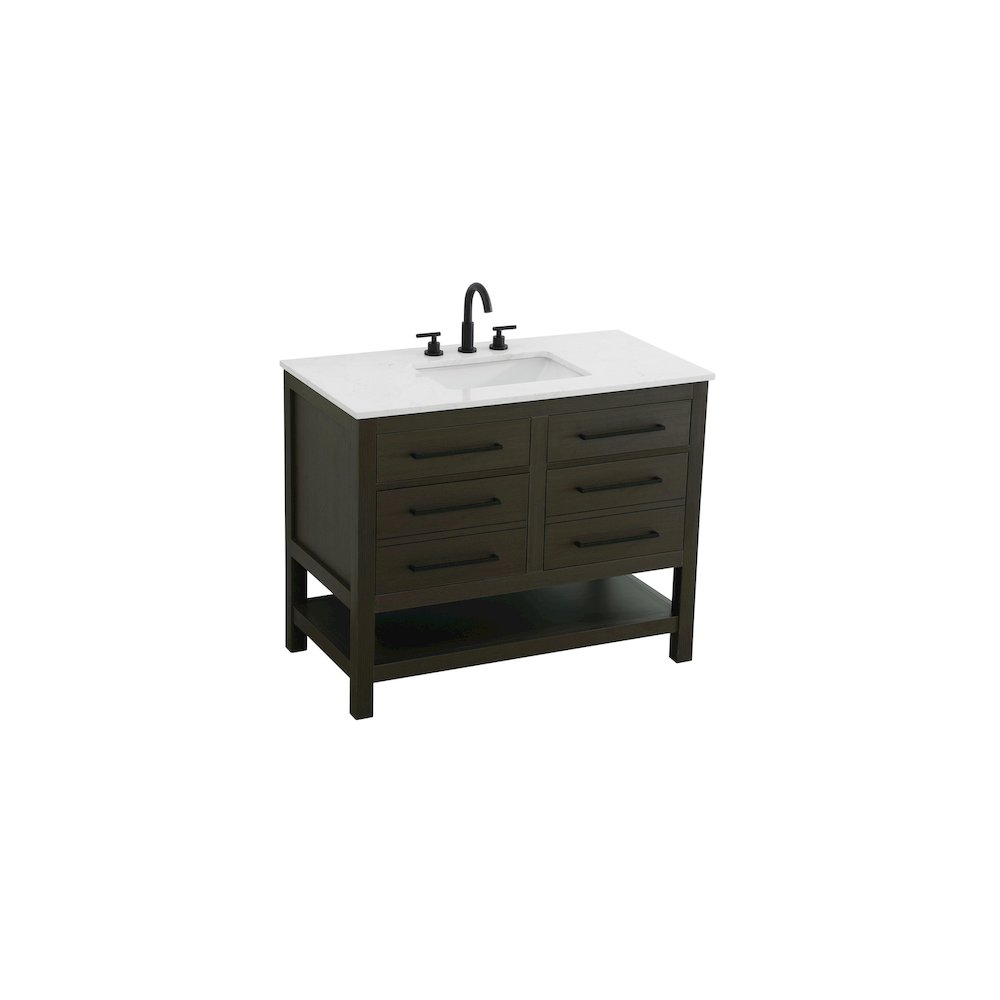 42 inch Single Bathroom Vanity in Mocha Brown
