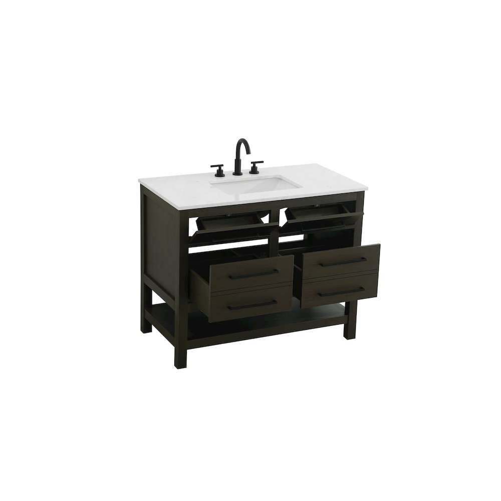 42 inch Single Bathroom Vanity in Mocha Brown