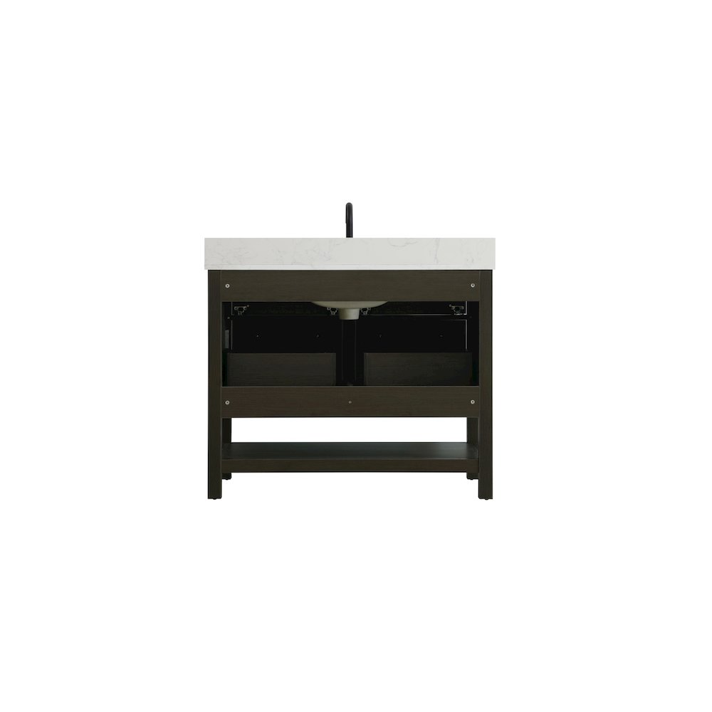 42 inch Single Bathroom Vanity in Mocha Brown with backsplash