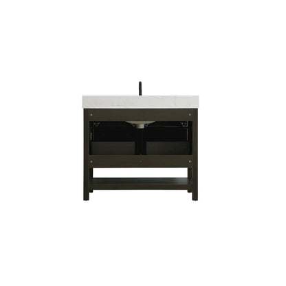 42 inch Single Bathroom Vanity in Mocha Brown with backsplash