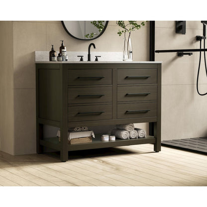 42 inch Single Bathroom Vanity in Mocha Brown with backsplash