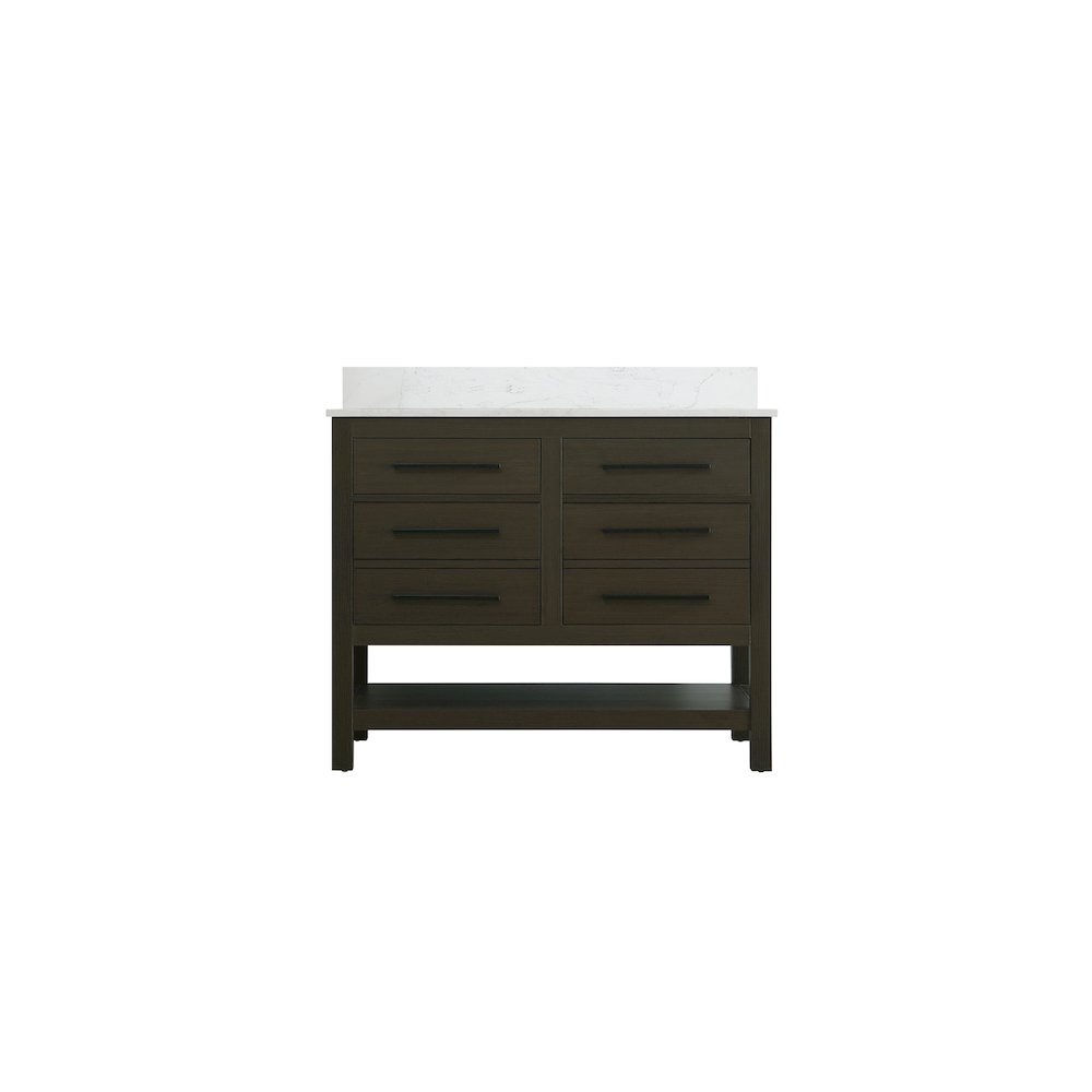 42 inch Single Bathroom Vanity in Mocha Brown with backsplash