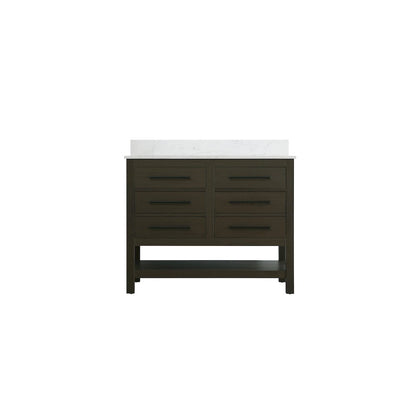42 inch Single Bathroom Vanity in Mocha Brown with backsplash