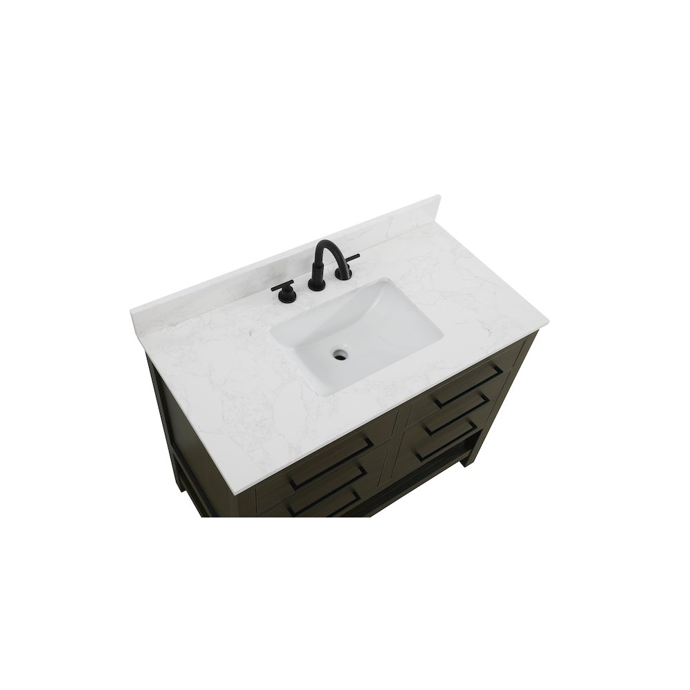 42 inch Single Bathroom Vanity in Mocha Brown with backsplash