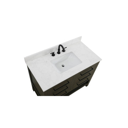 42 inch Single Bathroom Vanity in Mocha Brown with backsplash