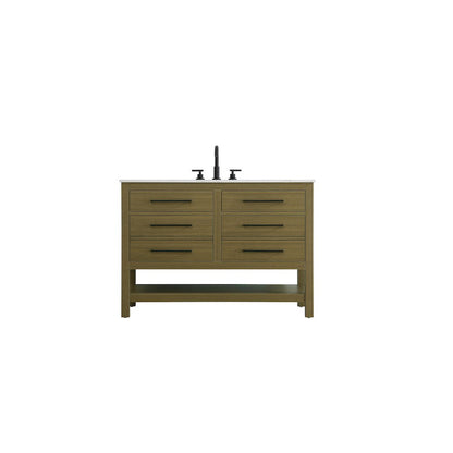 48 inch Single Bathroom Vanity in Chestnut Brown