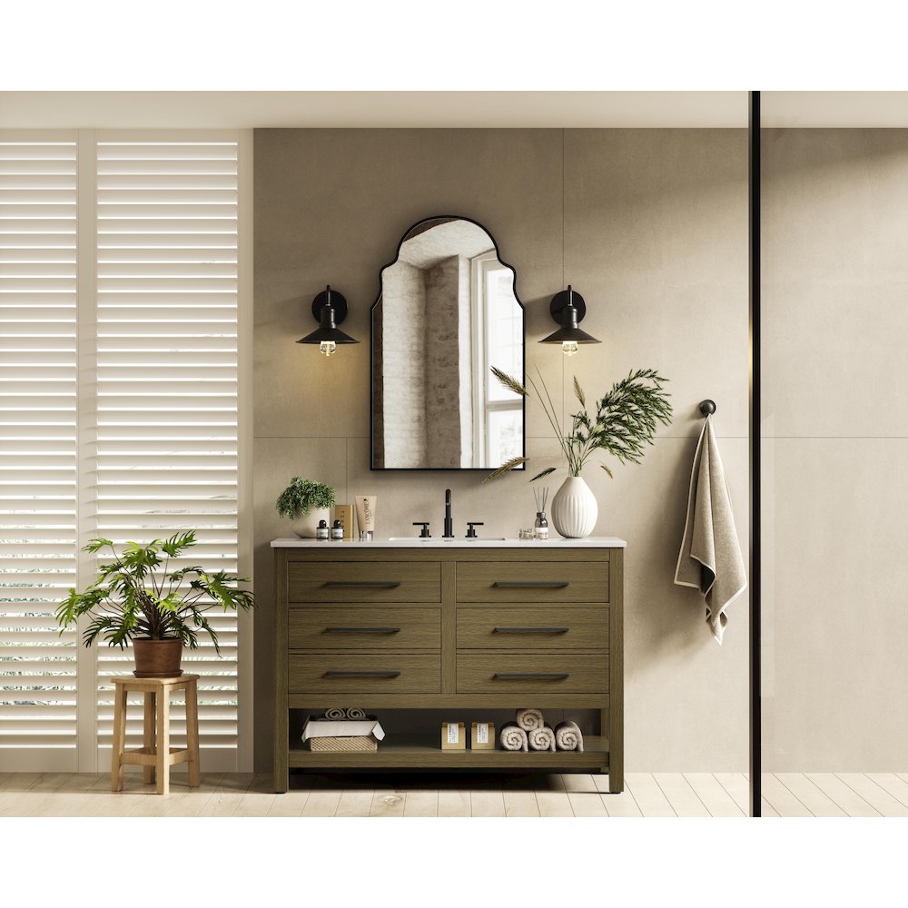 48 inch Single Bathroom Vanity in Chestnut Brown