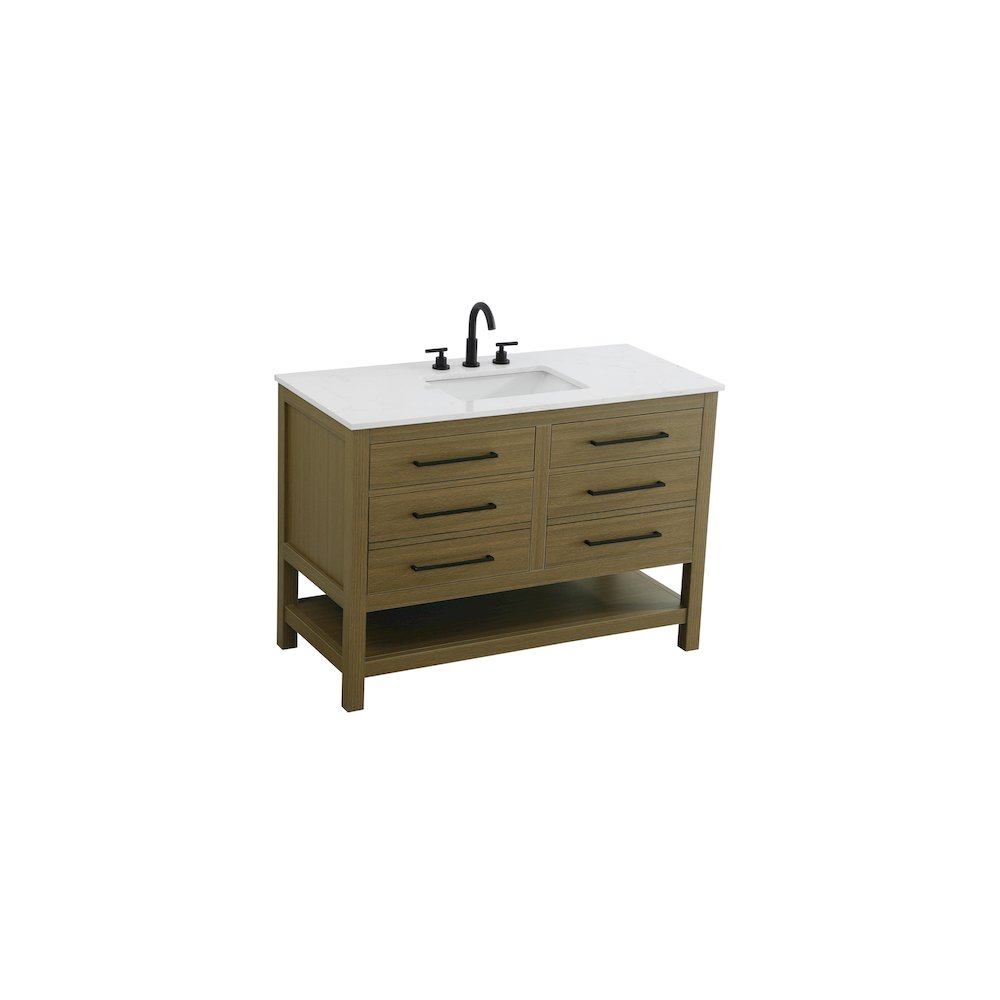 48 inch Single Bathroom Vanity in Chestnut Brown