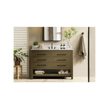 48 inch Single Bathroom Vanity in Chestnut Brown with backsplash