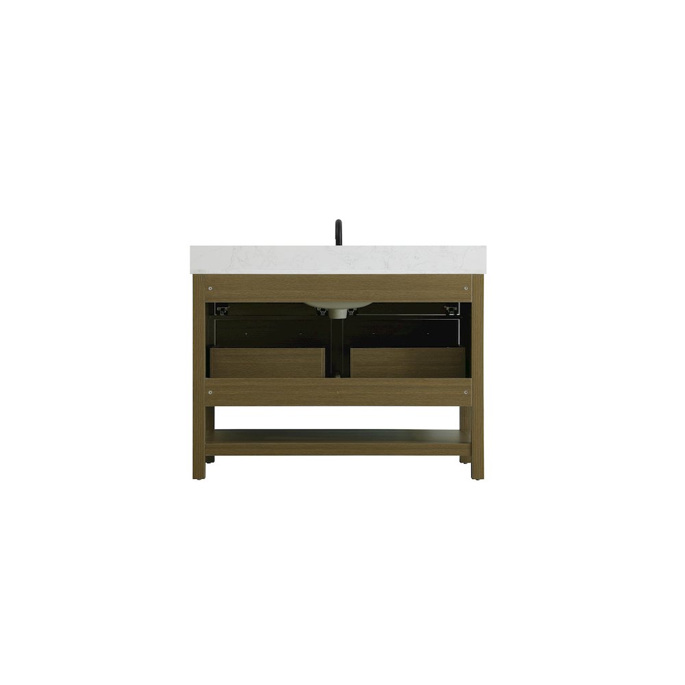 48 inch Single Bathroom Vanity in Chestnut Brown with backsplash