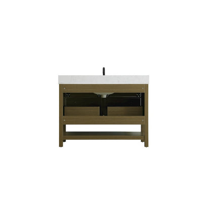 48 inch Single Bathroom Vanity in Chestnut Brown with backsplash