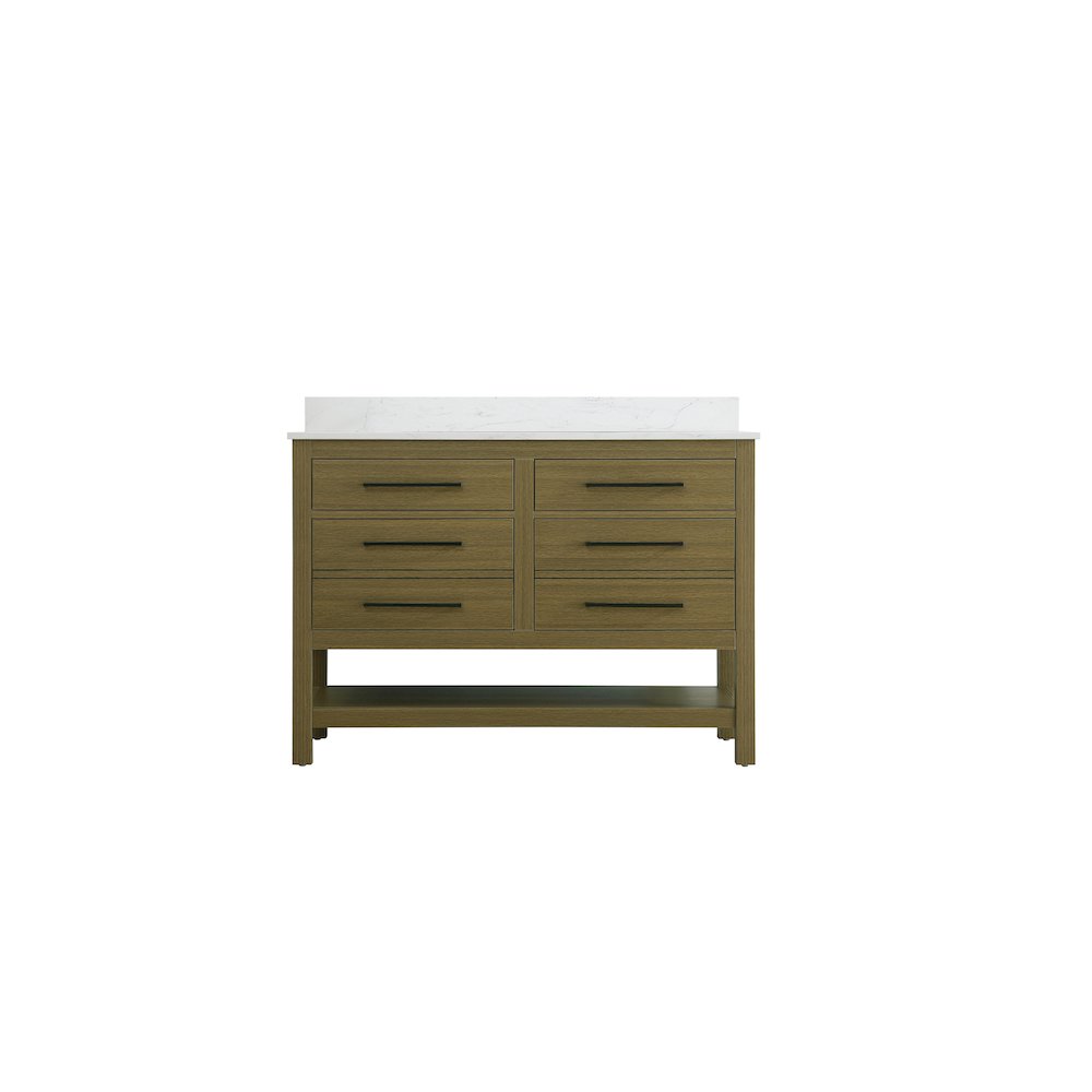 48 inch Single Bathroom Vanity in Chestnut Brown with backsplash