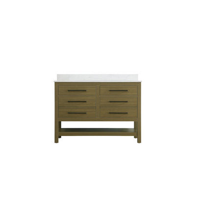 48 inch Single Bathroom Vanity in Chestnut Brown with backsplash