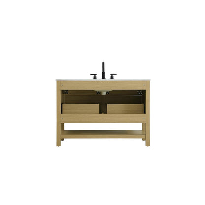 48 inch Single Bathroom Vanity in Honey Brown