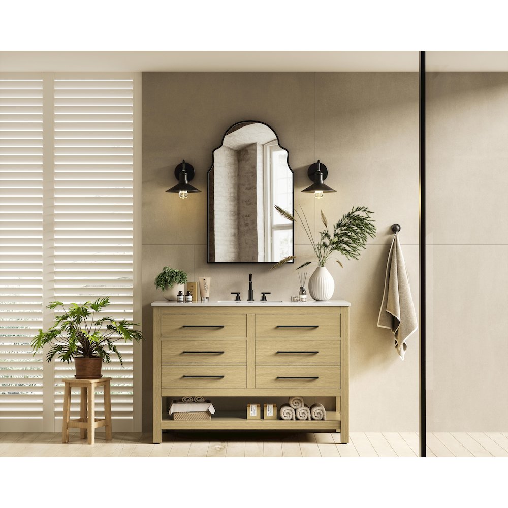 48 inch Single Bathroom Vanity in Honey Brown
