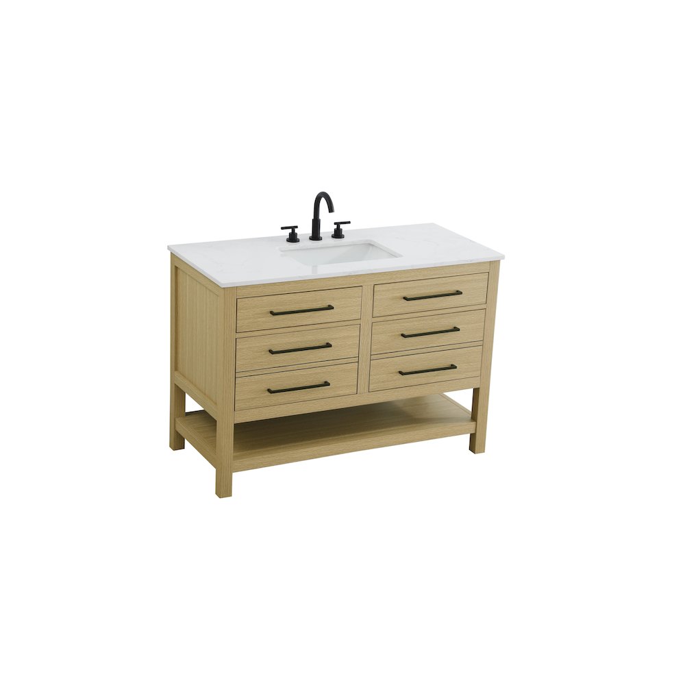 48 inch Single Bathroom Vanity in Honey Brown