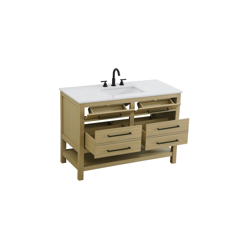 48 inch Single Bathroom Vanity in Honey Brown
