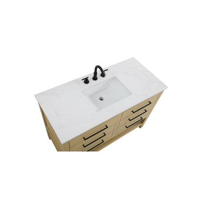 48 inch Single Bathroom Vanity in Honey Brown
