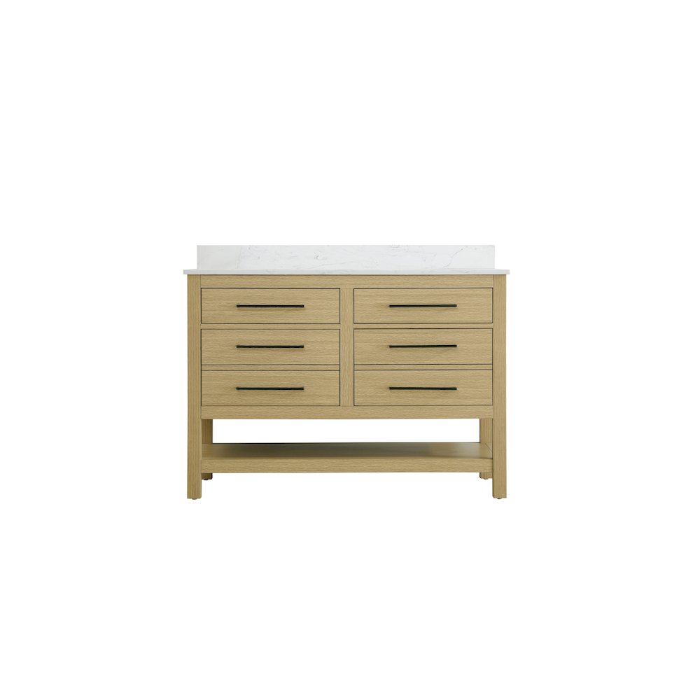 48 inch Single Bathroom Vanity in Honey Brown with backsplash