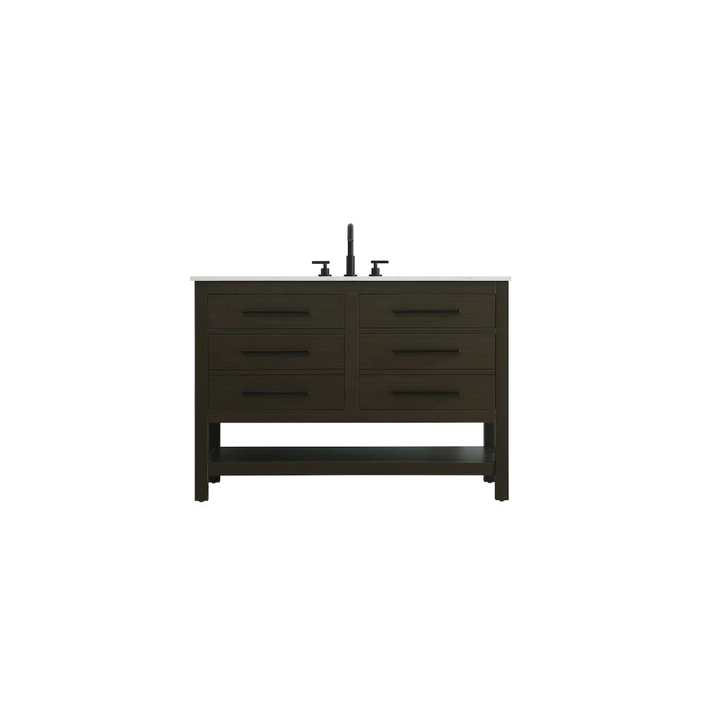 48 inch Single Bathroom Vanity in Mocha Brown
