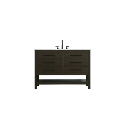 48 inch Single Bathroom Vanity in Mocha Brown