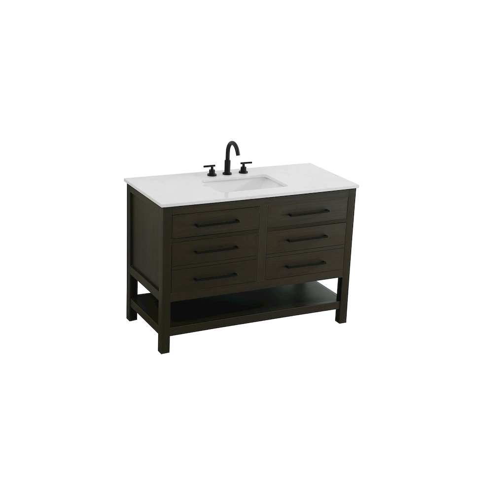 48 inch Single Bathroom Vanity in Mocha Brown