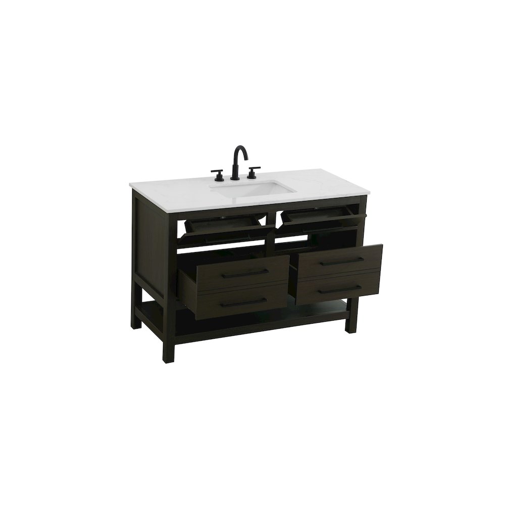 48 inch Single Bathroom Vanity in Mocha Brown