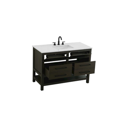 48 inch Single Bathroom Vanity in Mocha Brown