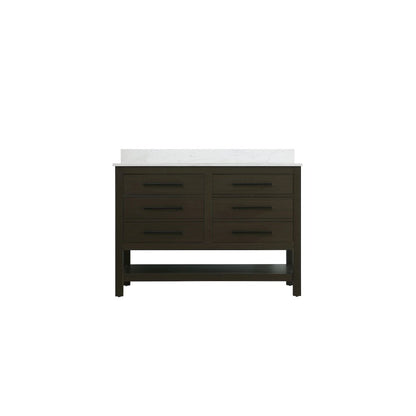 48 inch Single Bathroom Vanity in Mocha Brown with backsplash