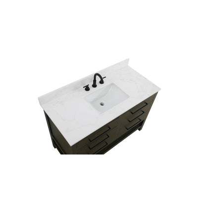 48 inch Single Bathroom Vanity in Mocha Brown with backsplash